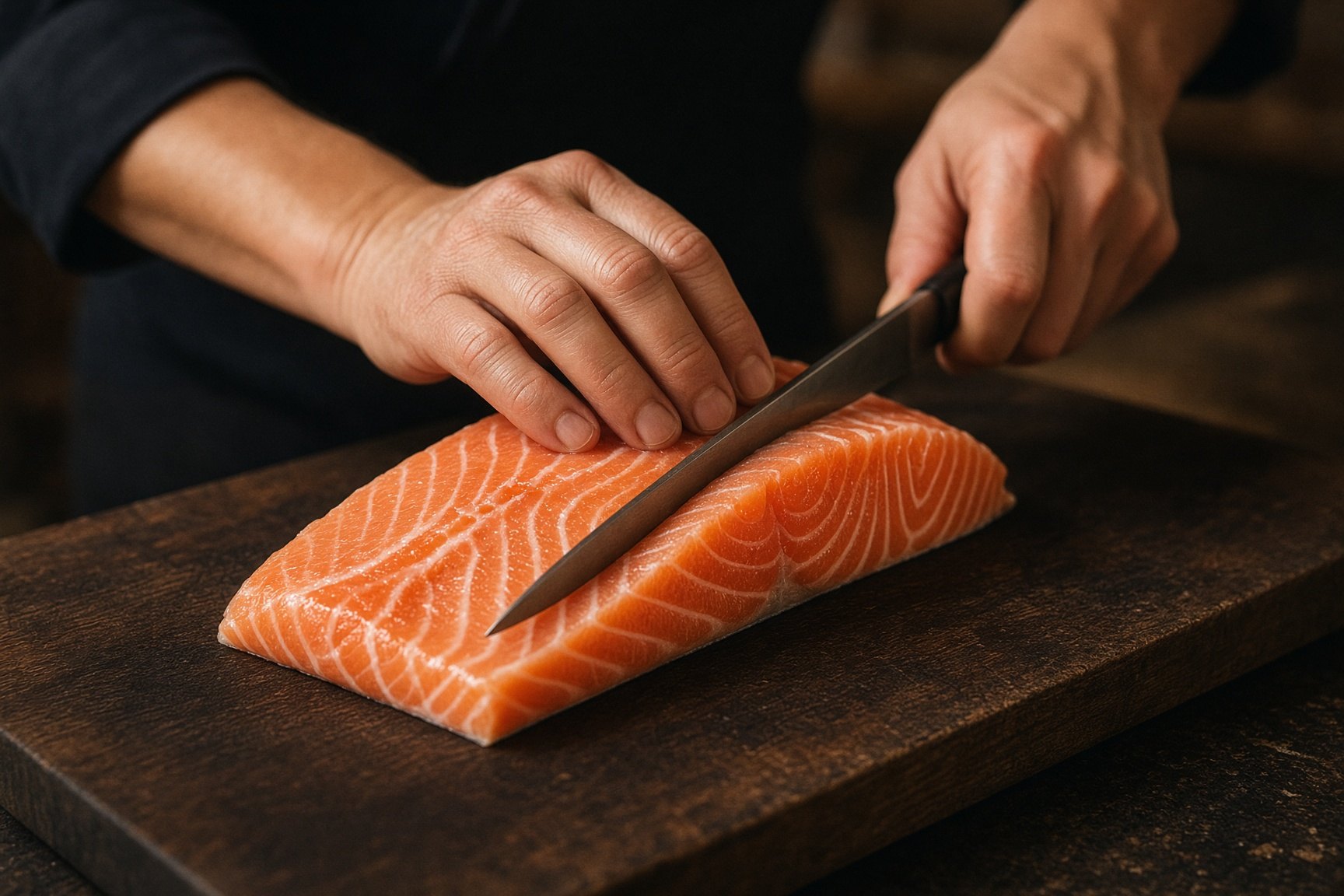 Salmão fresco para niguiri
